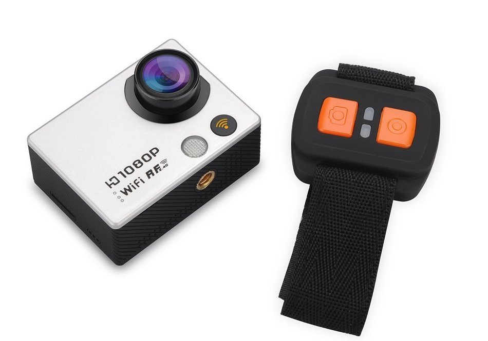 High-Tech Place 1080p 60fps Action Camera With Remote Strap - 12MP, WI-FI, 2 Inch Screen, 160 Degree Lens, IP68 N4