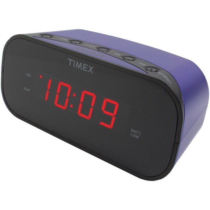 TIMEX T121U Alarm Clock with .7 Red Display (Purple)