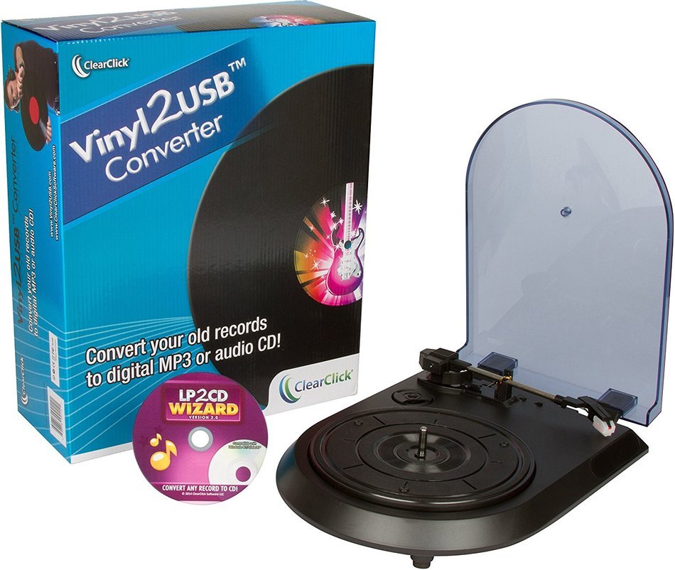 ClearClick Vinyl To USB Converter with LP2CD Wizard 2.0 Software (Free USA Tech Support)