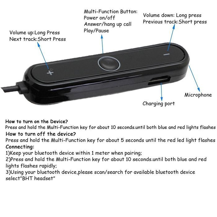 RE42 Bluetooth V4.1 Audio Adapter Upgrades Wireless Bluetooth Receiver for Bose QC15 around-ear headphones II... N3