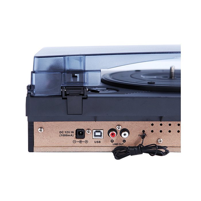 TechPlay ODC18-BS 3-Speed Turntable W/SD USB, MP3 Encoding System and AM/FM Stereo Radio & built-in speakers