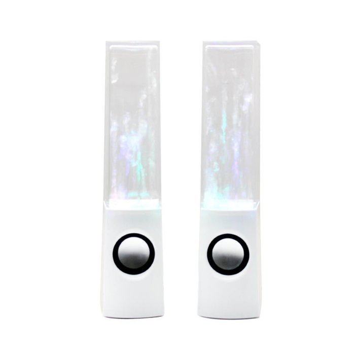 Kissmoji Mini USB White LED Water Dancing Speakers Light Show Water Fountain Speakers