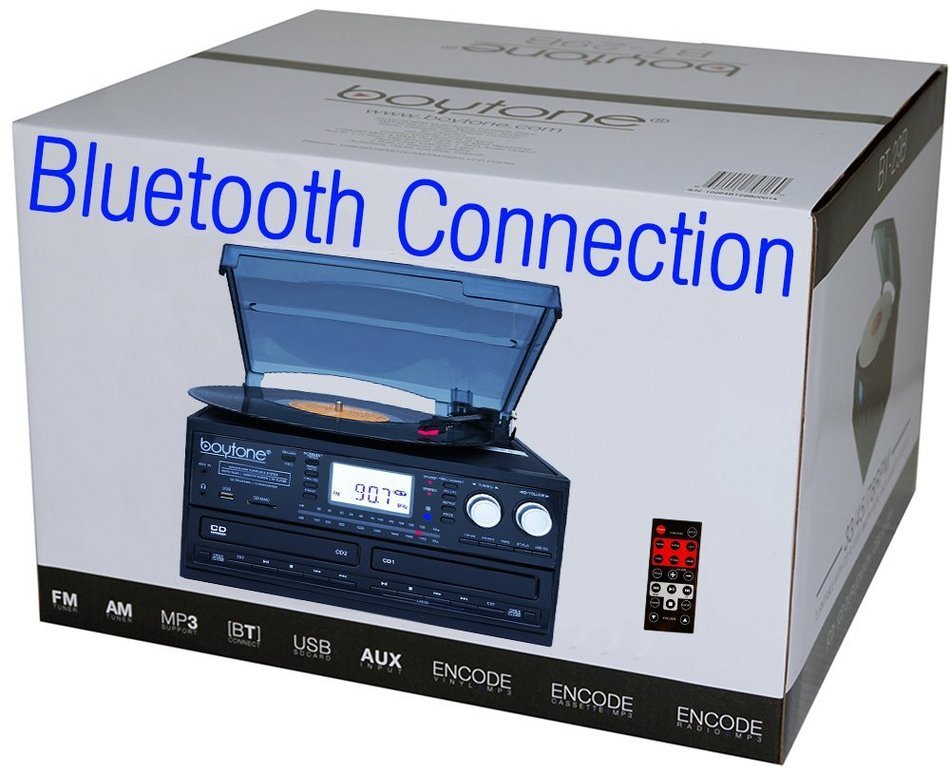 Boytone BT-29B, Bluetooth Dual CD Player and Recorder CD2 to CD1, AM/FM Radio Turntable Record Player 2 Built-in...