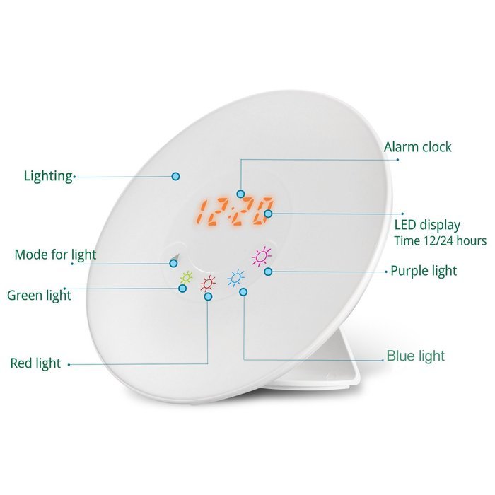 Sunrise Alarm Clock, BonyTek Wake Up Light Alarm Clock Radio Night Light Touch Control 4-Brightness Bedside Lamp...
