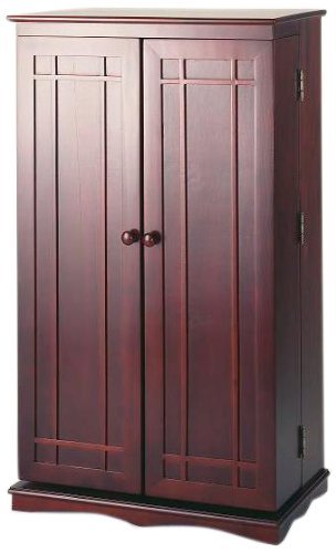 Leslie Dame CD-612W Solid Oak Multimedia Storage Cabinet with Classic Mission Style Doors, Walnut N2