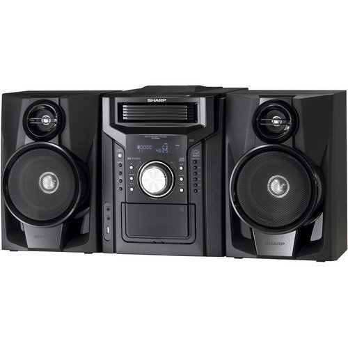 Sharp 240 Watts Mini Hi-Fi Audio Stereo Sound System With Ipod/iphone Dock, 5-Tray CD Player, Full Logic Cassette... N3