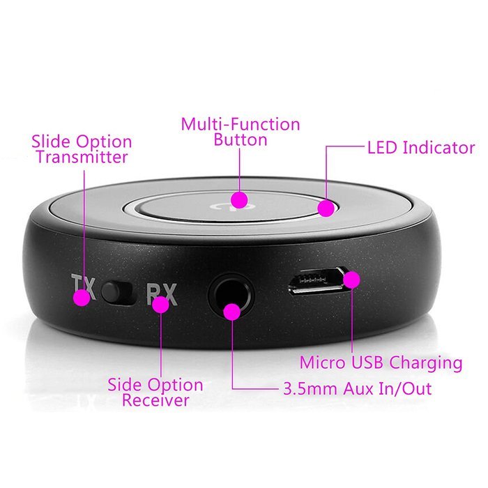 Portable Universal Mini Wireless Bluetooth V4.1 Car Kit Music Receiver w/ 3.5mm Aux Input Plug N3
