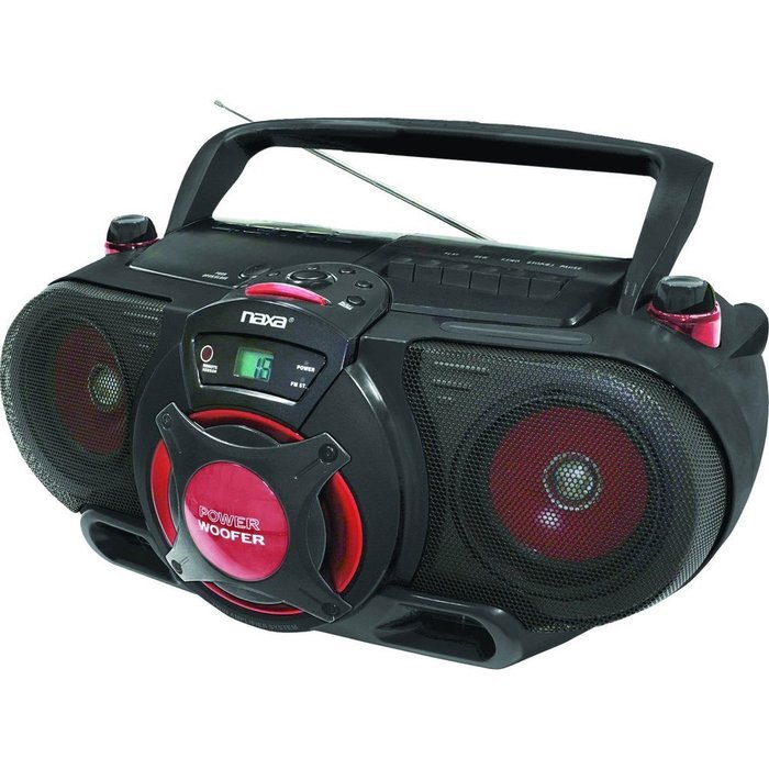 Naxa Portable MP3/CD AM/FM Stereo Radio Cassette Player/Recorder with Subwoofer and USB Input N2