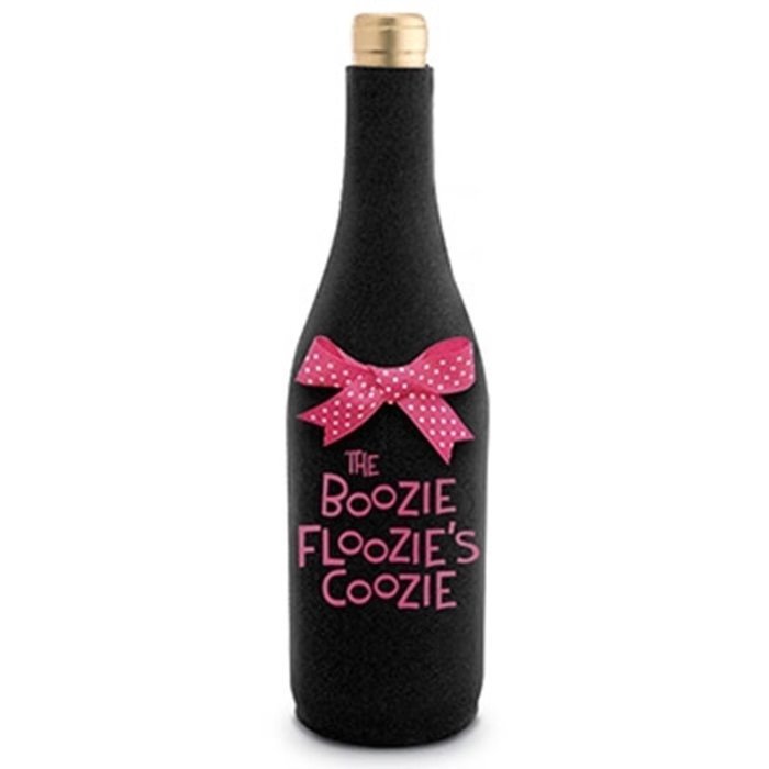 Boozie Floozie Coozie' Neoprene Wine Bottle Epicool Black and Pink