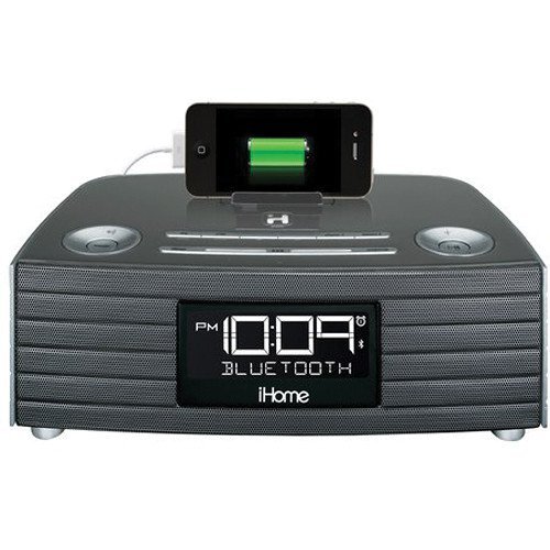 iHome Bluetooth Compact Stereo Dual Alarm Clock Radio with Large Easy to Read Backlit Display N2