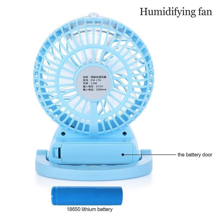 BASSTOP Portable Table Fan Mist Spray Cooling Desk Fan Air Handheld USB Mini Office Fan Quiet Personal Cooling... N3