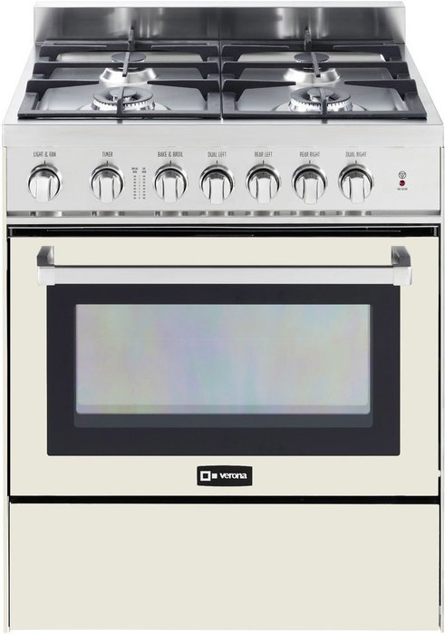 Verona VEFSGG304AW 30" White Gas Sealed Burner Range - Convection