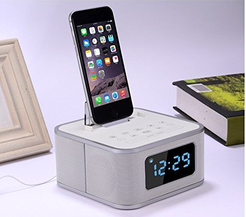 IRISTIME Wireless Bluetooth Speaker FM Radio Alarm Clock Loud Speaker with All iPod /iPhone Charging Dock Station... N4