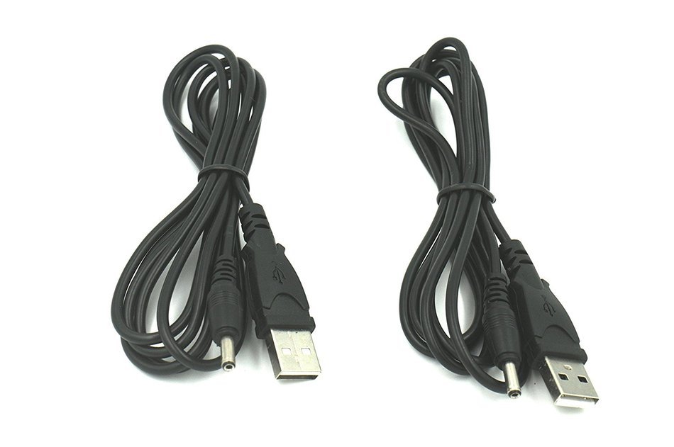 2Pack USB to DC 3.5 mm/1.35 mm 5Volt DC Barrel Jack Power Cable 1.5m N2