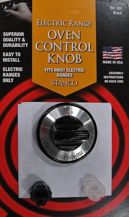 Stanco Universal Electric Oven Control Knob, Black