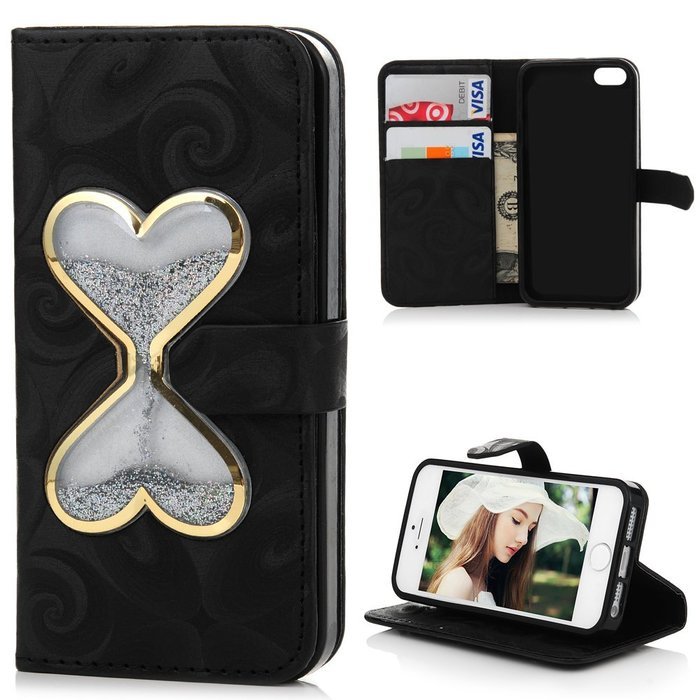 iPhone SE Case, iPhone 5/5S Case,YOKIRIN Stand Wallet Premium PU Leather with Handmade Flowing Glitter Liquid... N8