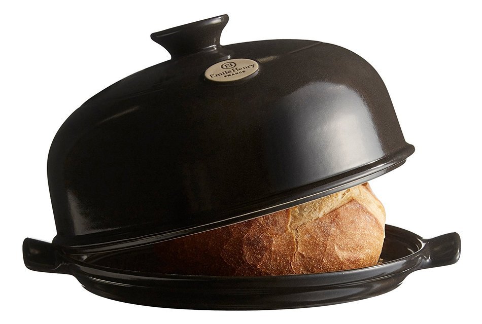 Emile Henry Made In France Flame Bread Cloche, 13.2 x 11.2", Charcoal