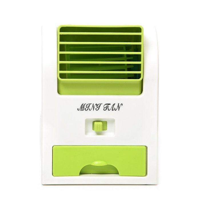 Water & Wood Adjustable Angles Scented USB Electric Air Conditioning Mini Fan Air Cooler Green N2