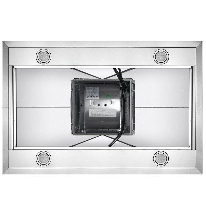 Golden Vantage 36" Island Mount LED Display Touch Control Stainless Steel Kitchen Cooking Fan Range Hood N7