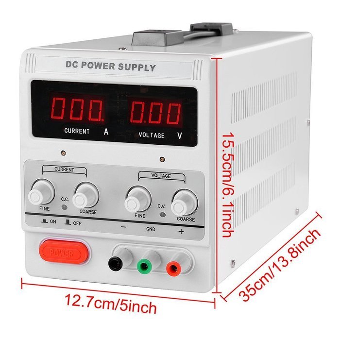 Yescom Adjustable Output 30v 5a Input 110v Precision Variable Digital Dc Power Supply w/ Clip Cable N3