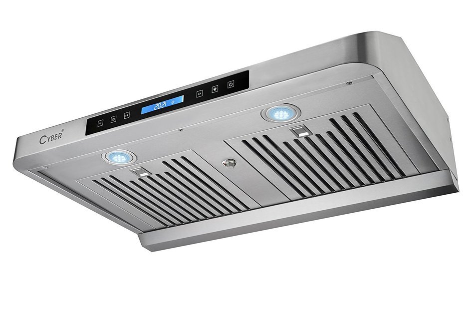 CYBER&reg; Modern Silm Seamless Steel Under Cabinet Range Hood 30" Smoke Sensor N4