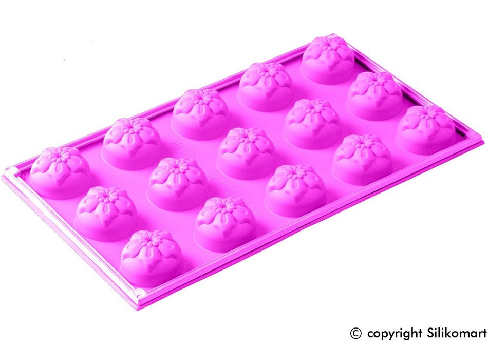 Silikomart Silicone Fancy and Function Bakeware Collection Multi Cake Pan, Rose, Small N4