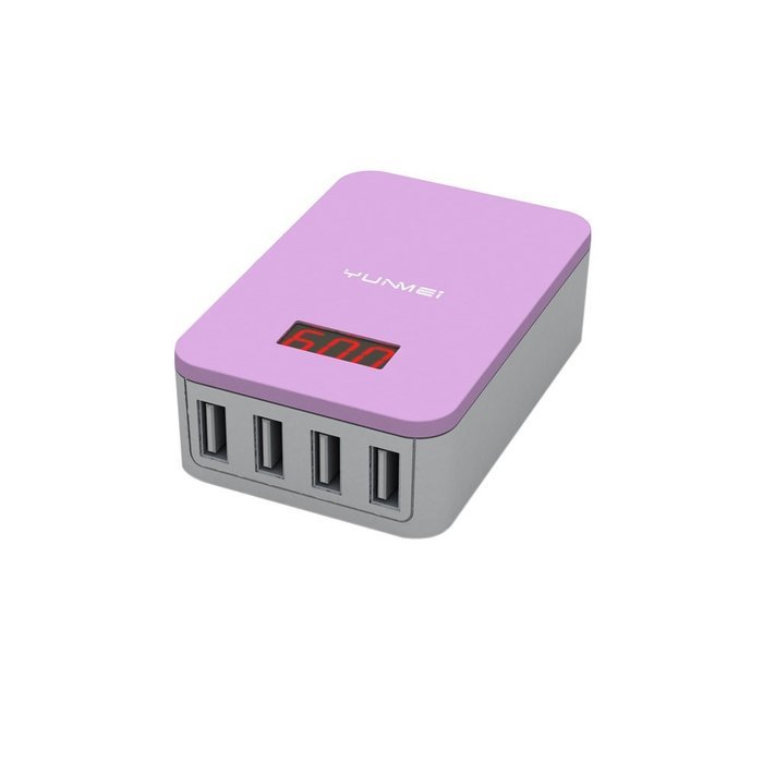 YunMei-5V&plusmn;0.25 5A&plusmn;0.2A 4-Port USB Charger Desktop Charging Charger Wall Charger-(4USB-PP)