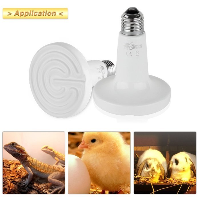 Floureon 110V 50W E27 Heat Lamp Grow Light Ceramic Infrared Electrical Natural Heat Emitter Appliances Lamp Bulb... N3