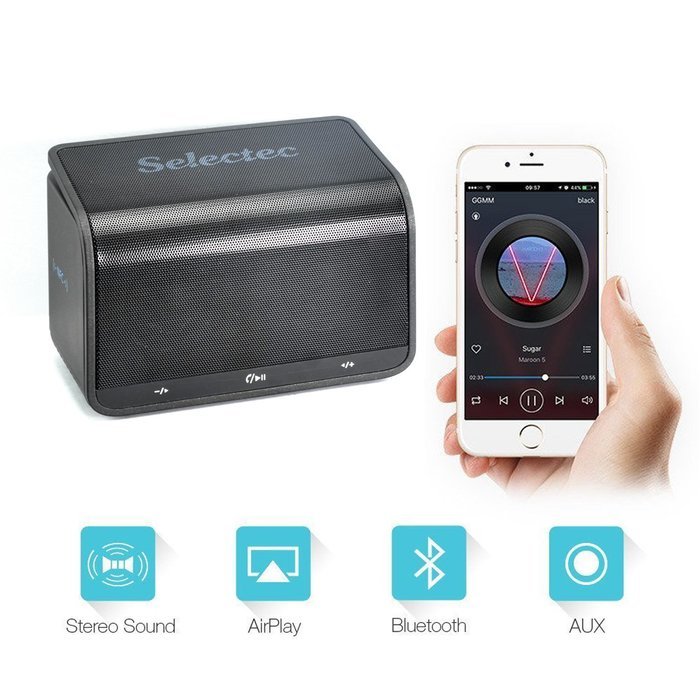Selectec Bluetooth 4.1 Speaker Portable Wireless Hands Free Speakerphone Built in Microphone for Bluetooth Devices N3