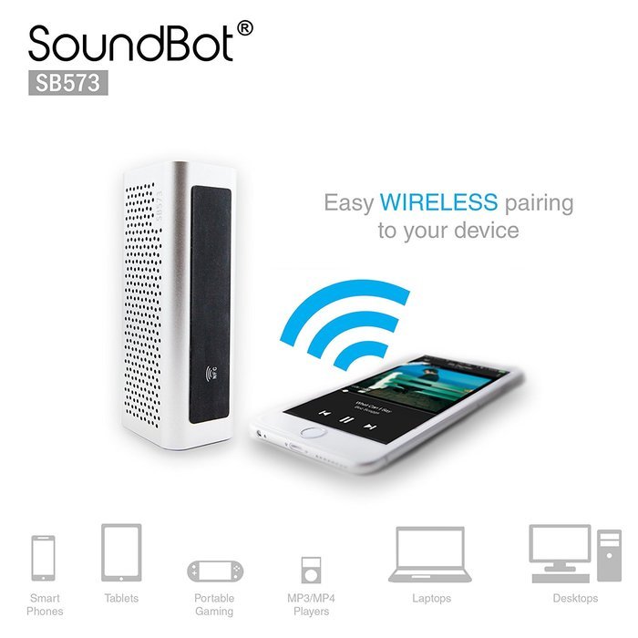 SoundBot SB573 Bluetooth Wireless Speaker for 6hrs Music Streaming & 10hrs Hands-Free Calling w/ Premium Aluminum...