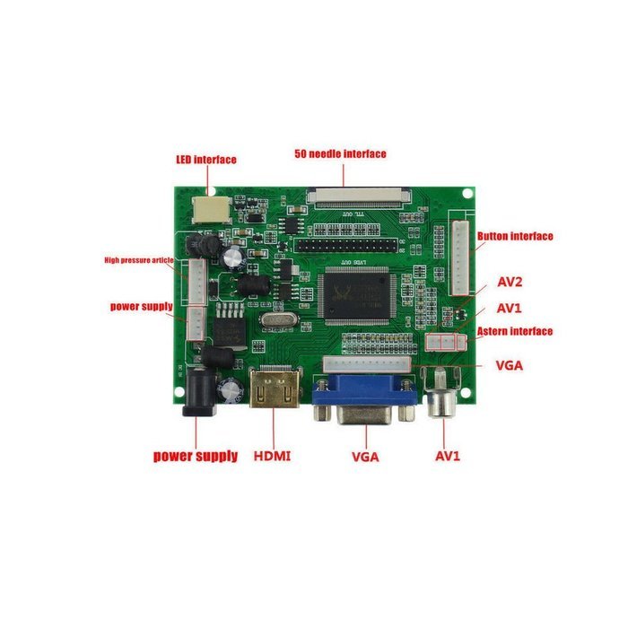 GeeekPi 7 Inch 1024x600 LCD Display for Raspberry Pi HDMI+VGA+Driver Board+Touch Screen N6
