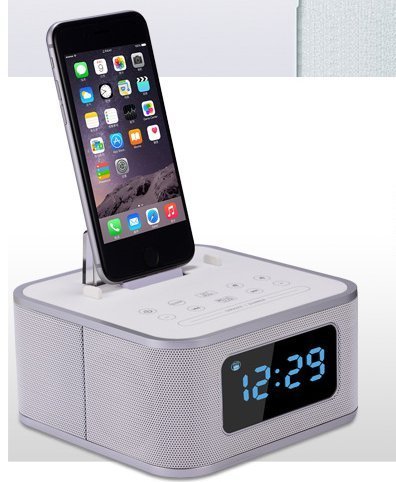 IRISTIME Wireless Bluetooth Speaker FM Radio Alarm Clock Loud Speaker with All iPod /iPhone Charging Dock Station... N6