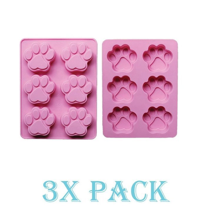 Silicone Mold Foot Prints Dog Pet Paws Paw Animal Shape candy Chocolate DIY Soap Set of 3 N4