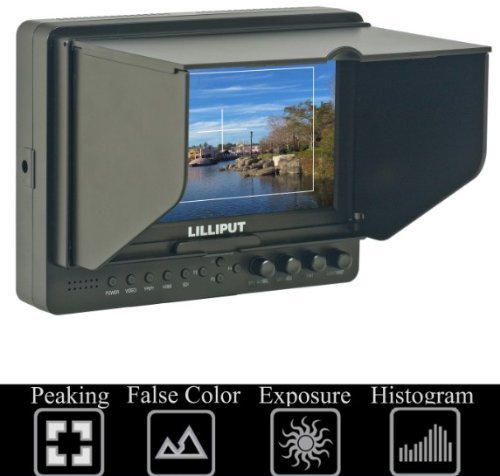 Lilliput 7'' 665/S/P Field Monitor 3G-SDI HDMI IN&OUT Peaking/Exposure/Histogram+DC Adapter N8