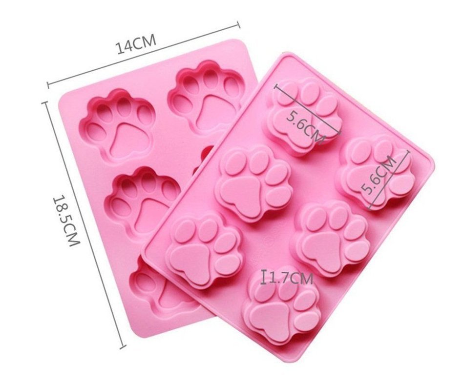 Silicone Mold Foot Prints Dog Pet Paws Paw Animal Shape candy Chocolate DIY Soap Set of 3 N6