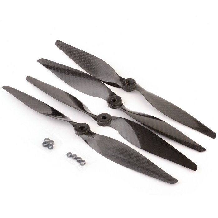 RioRand&reg; 1260 12X6 Carbon Fiber CW/CCW Props For QuadCoptor 2-Pairs N2
