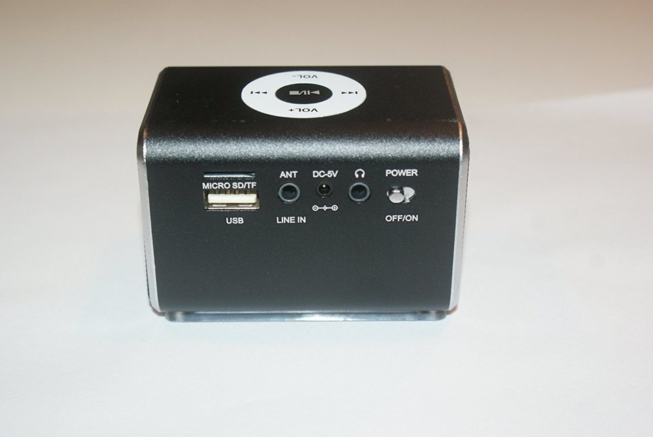 Rectangular FM Radio with Dual Speakers (Black)
