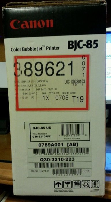 Canon BJC-85 Portable Color Bubble Jet Printer N2