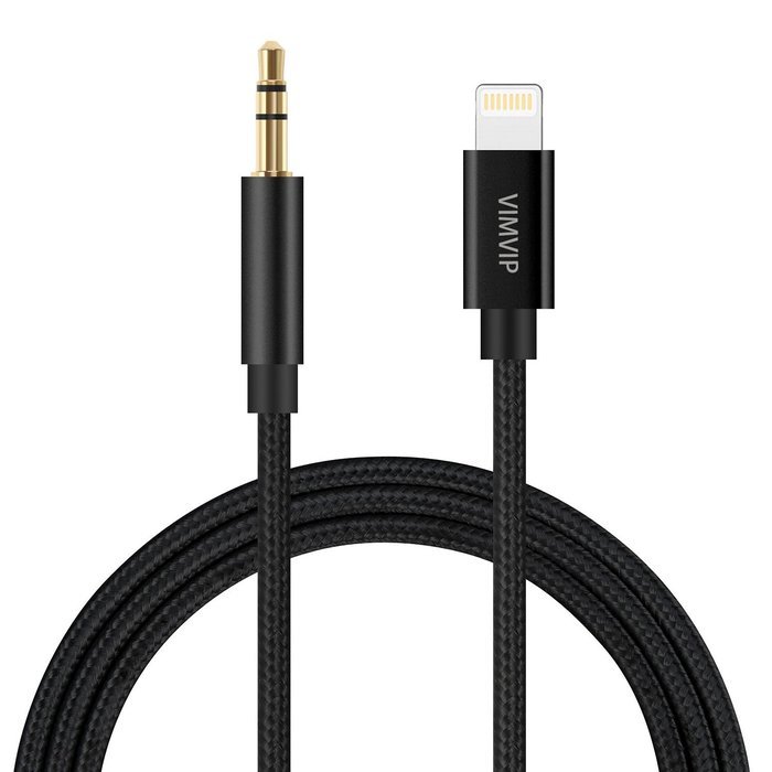 Lightning to 3.5mm Aux Audio Stereo Cable, VIMVIP Male to Male 3ft Nylon Auxiliary Audio Stereo Cable for iPhone...