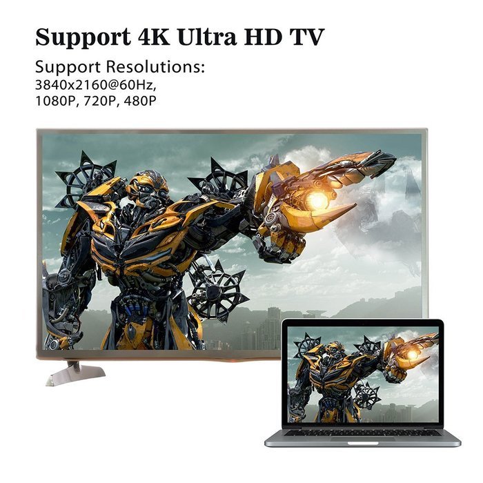 VicTec Type C to DisplayPort Adapter, USB 3.1 Type C (USB-C) to DisplayPort Cable Converter Supporting 4K 1080P...