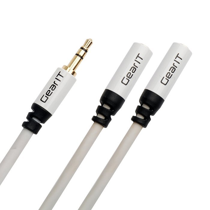 GearIT Pro Series Gold Plated 3.5mm Auxiliary Audio Stereo Y Headphone Splitter Extension Male to Female Cable... N3