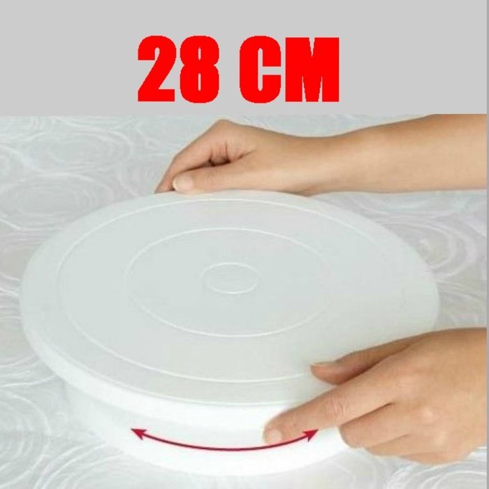CAKE STAND. White Cake Stand 28 cm, Cake Rotating Stand, Cake Revolving Stand, Cake Decorating Turntable. Cake... N3