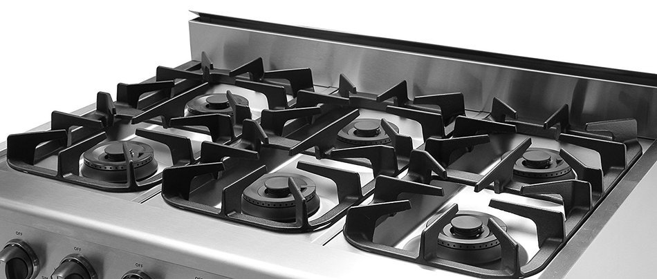 NXR DRGB3602 Professional Style Gas Range, 36", Stainless Steel