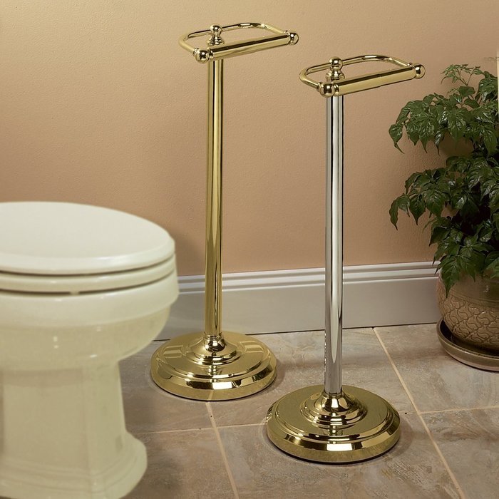 Gatco 1436 Double Post Toilet Paper Holder in Polished Brass N4