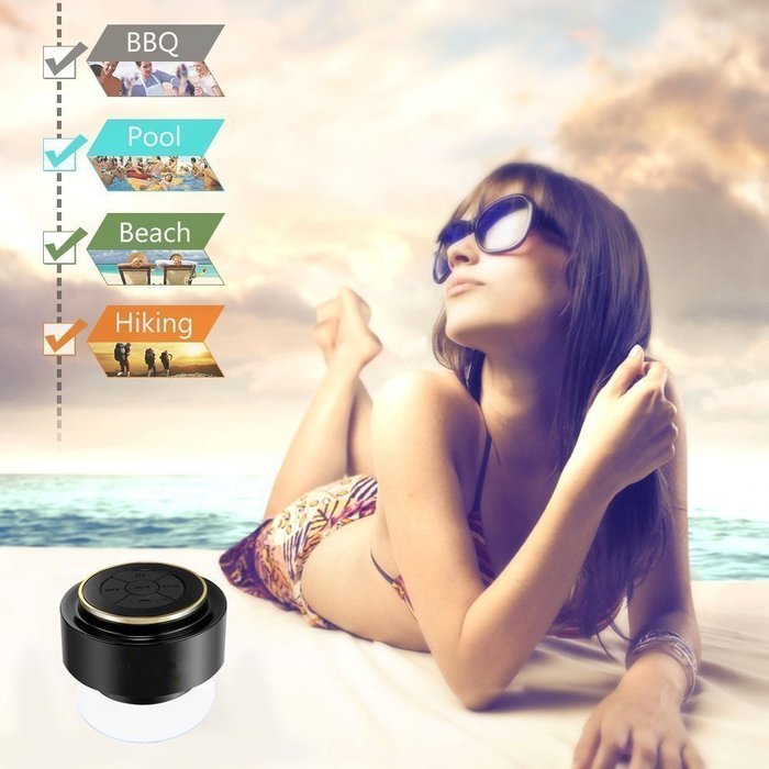 Aphse Bluetooth Speakers Portable Wireless Dust-proof / Water Resistant with BT 4.0 FM Radio LCD Display Shower... N2