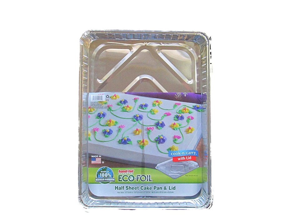 Eco-Foil Half Sheet Cake Pan & Lid (3-pack) N2