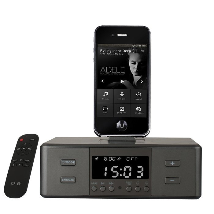 Plater Wireless D9 Digital Dual Alarm FM Clock Radio USB Port & AUX Jack (3.5mm Audio In) 43W Powerful Bluetooth...