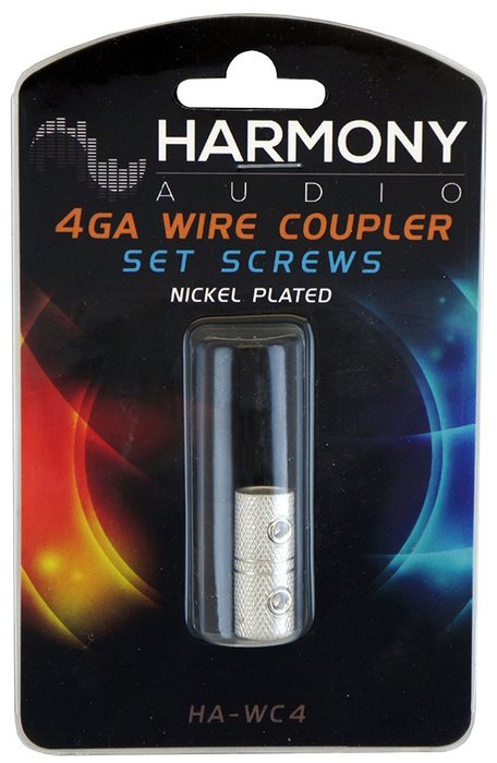 Harmony Audio HA-WC4 Car Stereo Power or Ground 4 Gauge Wire Splice Coupler - Nickel Plated N2