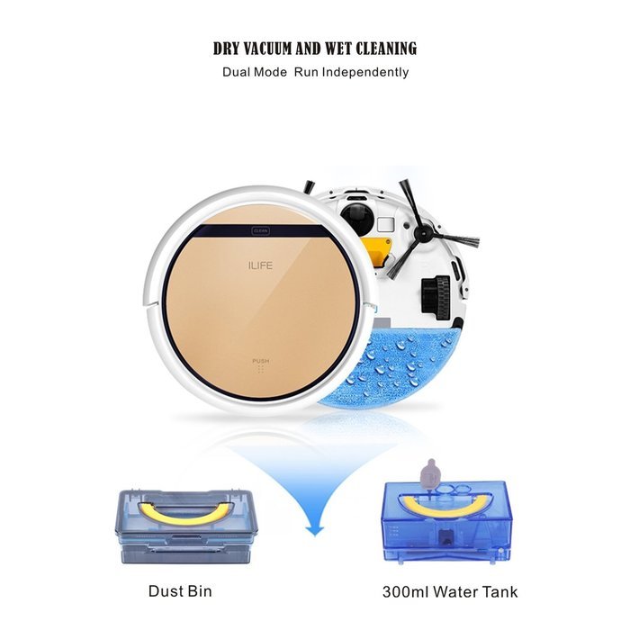 Segarty ILIFE V5s Robotic Vacuum Cleaner, Sweeping & Wet Mopping 2in1
