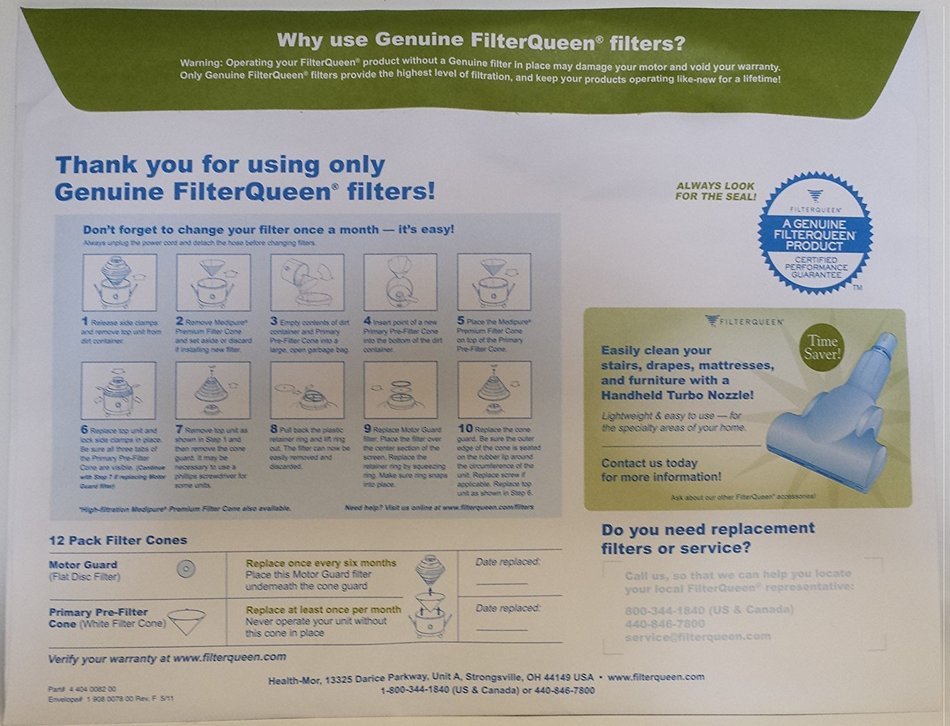 12 Genuine FilterQueen Majestic Vacuum Cones